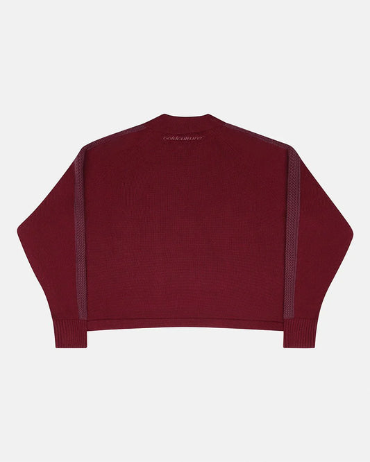 COLD CULTURE HIGHWAY QUARTER ZIP KNIT BURGUNDY