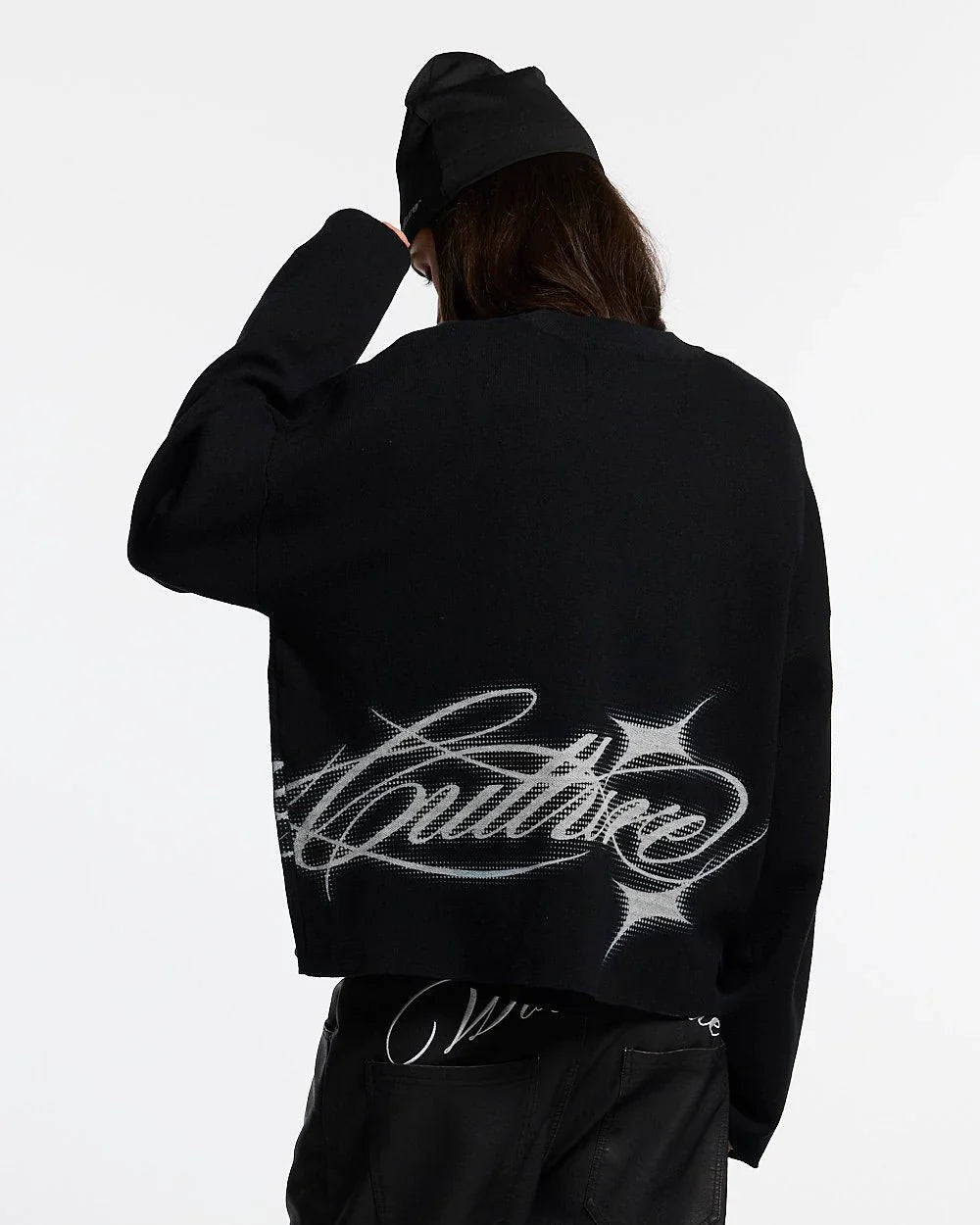 COLD CULTURE SPARKLY SCRIPT KNIT BLACK