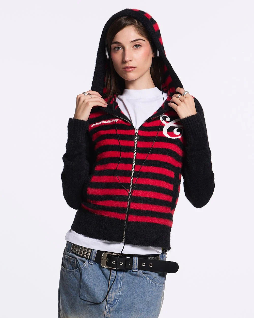COLD CULTURE STRIPE ZIP KNIT