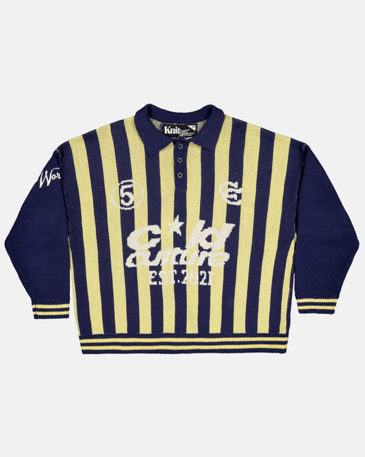 COLD CULTURE STRUCTURE COLLAR SWEATSHIRT KNIT