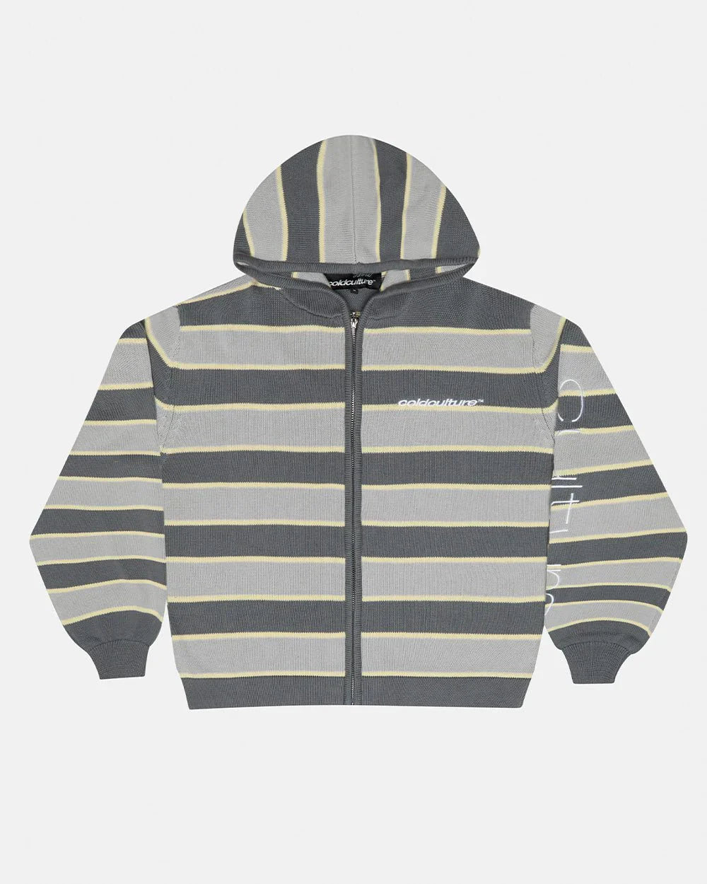 COLD CULTURE TRIPPY STOP ZIP KNIT GREY